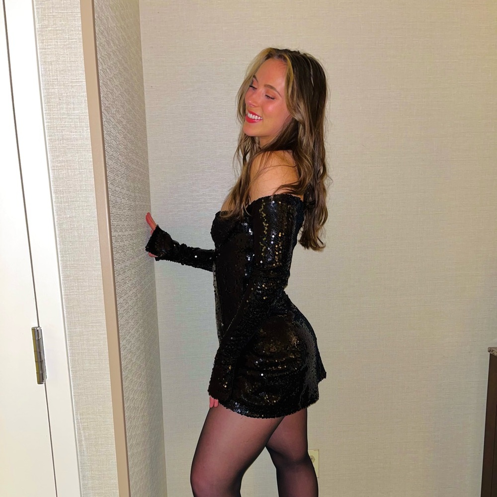 Princess Polly black sequin mini dress